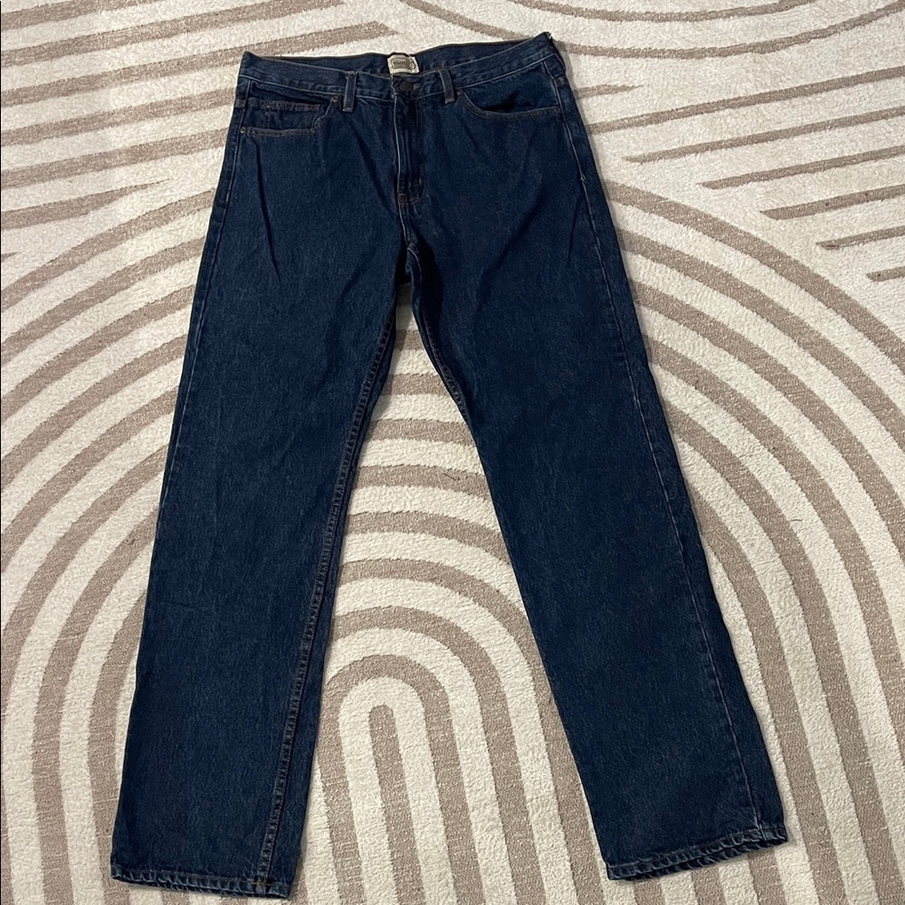 Men's Dark Blue Straight Jeans